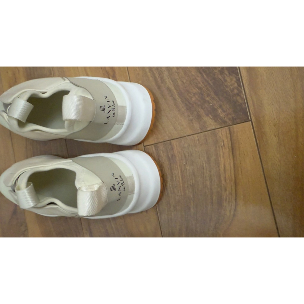 Women's LANVIN en Bleu Beige Silver Slip-On Sneakers US 5.5 - Picture 5 of 8